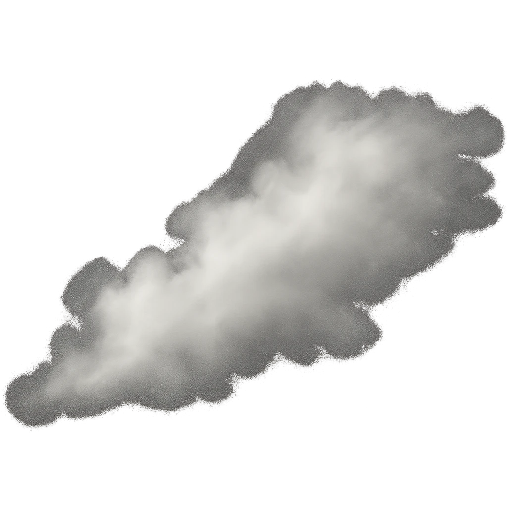 a dust cloud floating away, soft edges, subtle movement, gentle and airy, transparent background emoji