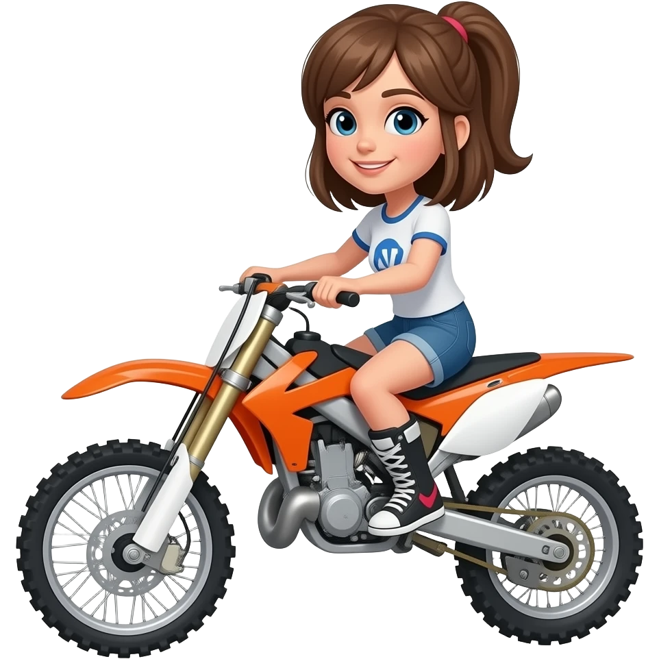 Moto cross avec une fille dessus  emoji