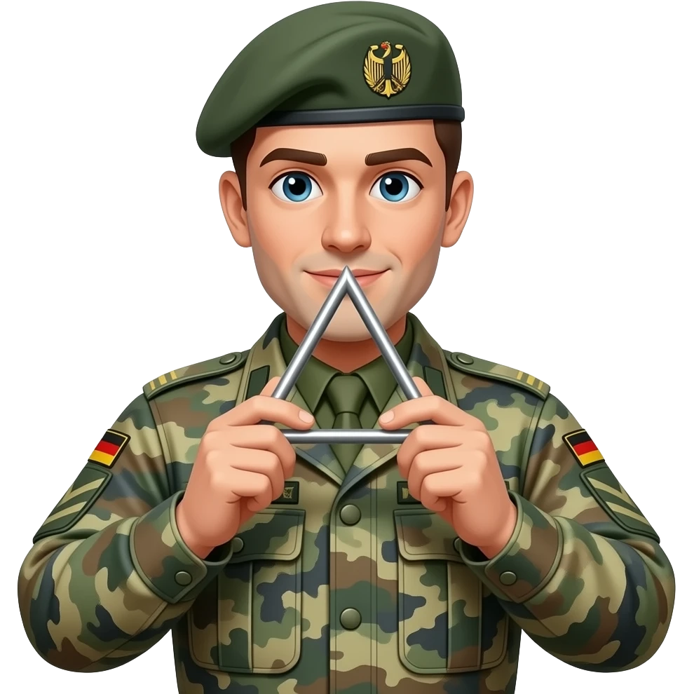 modern germany soldier playing triangle emoji
