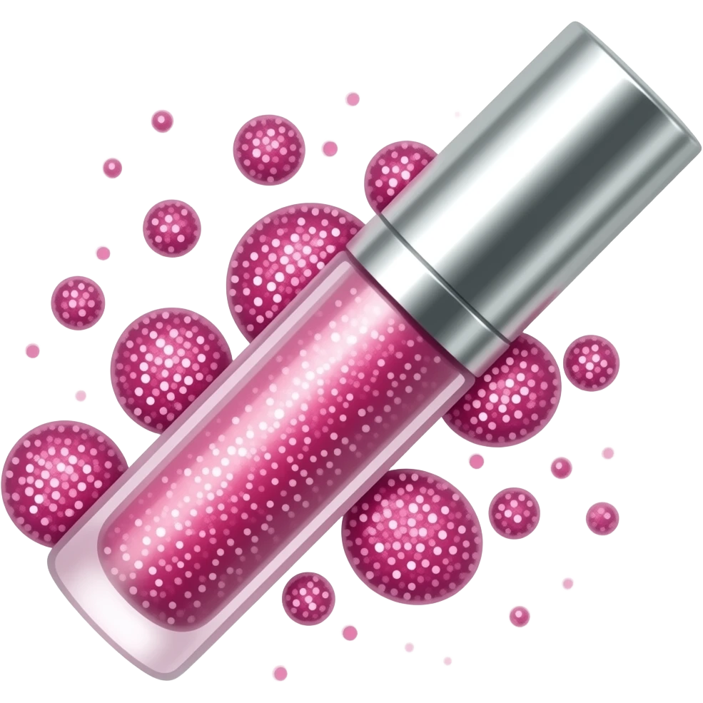 Pink Lipgloss and glitter everywhere emoji