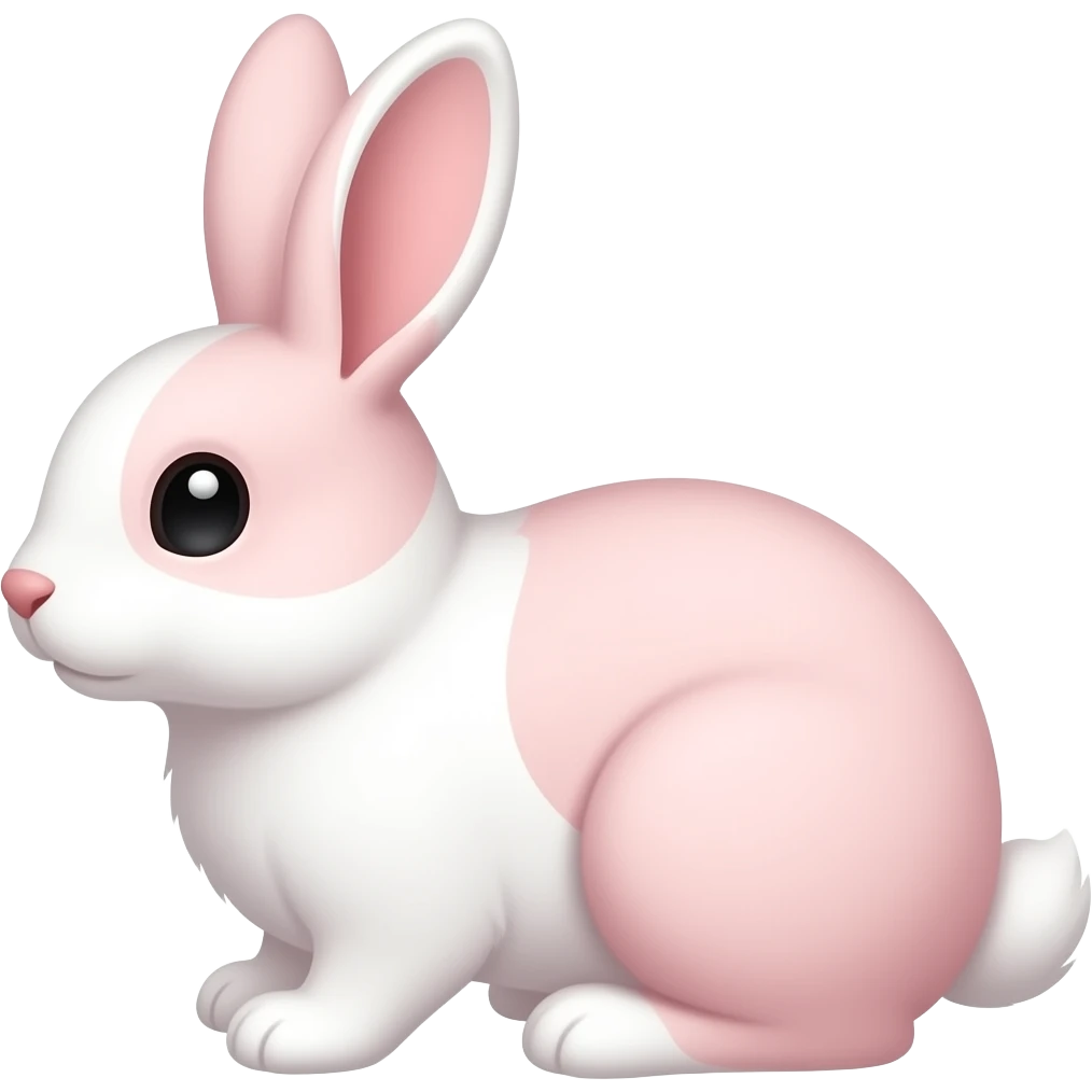 an aesthetic light baby pink and white bunny rabbit emoji