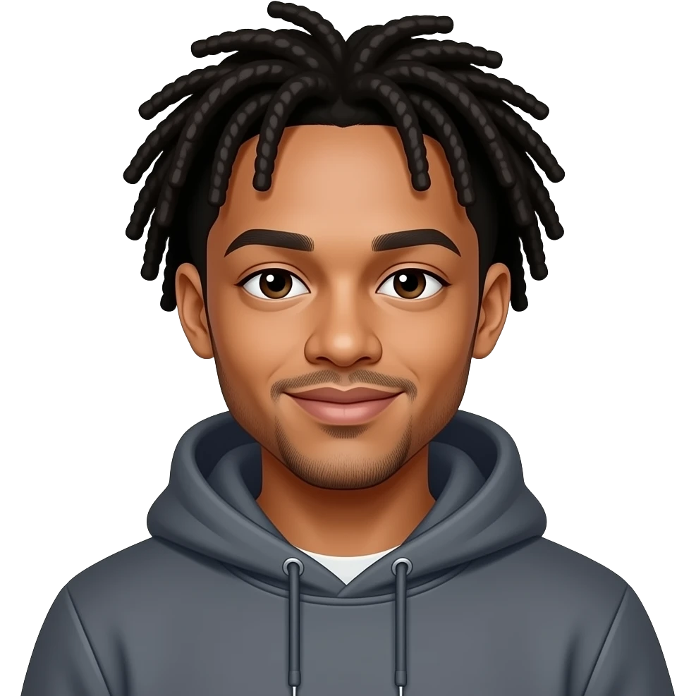 Jaden Smith in hoodie and dreadlock emoji