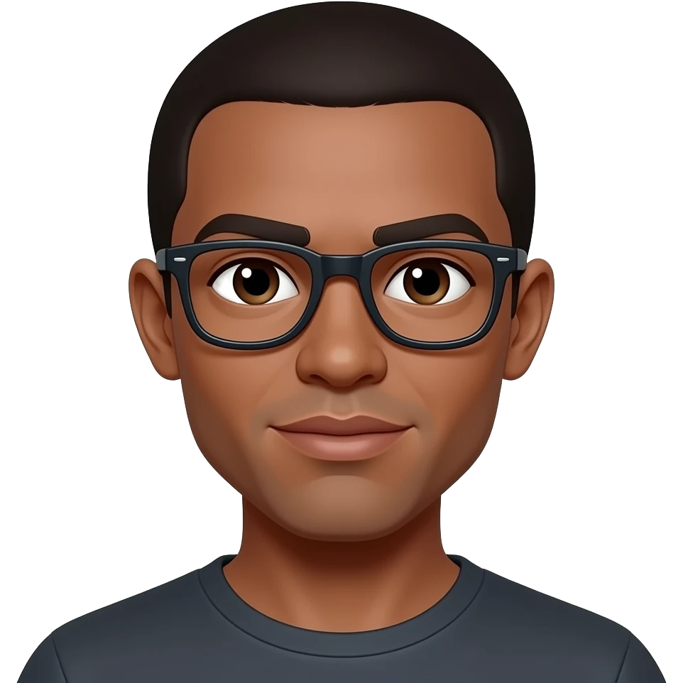 Lentes negro piel morena emoji