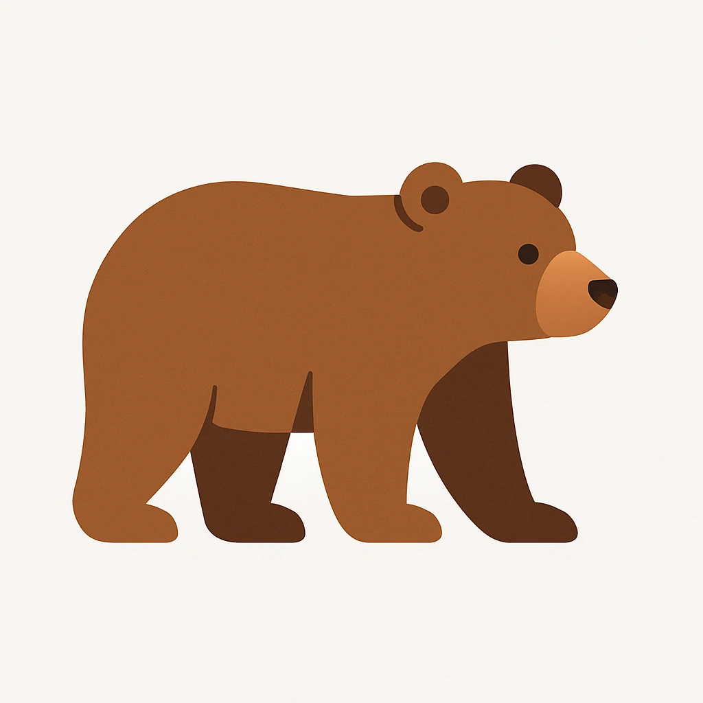 flat design style bear white background emoji