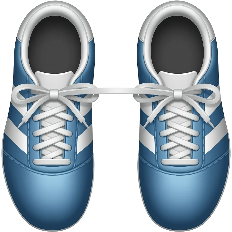 נעליים קשורות שרוך אחד מנעל ימין קשור לשרוח אחד מנהל שמאל ( מסמל פרישת כדורגל) emoji