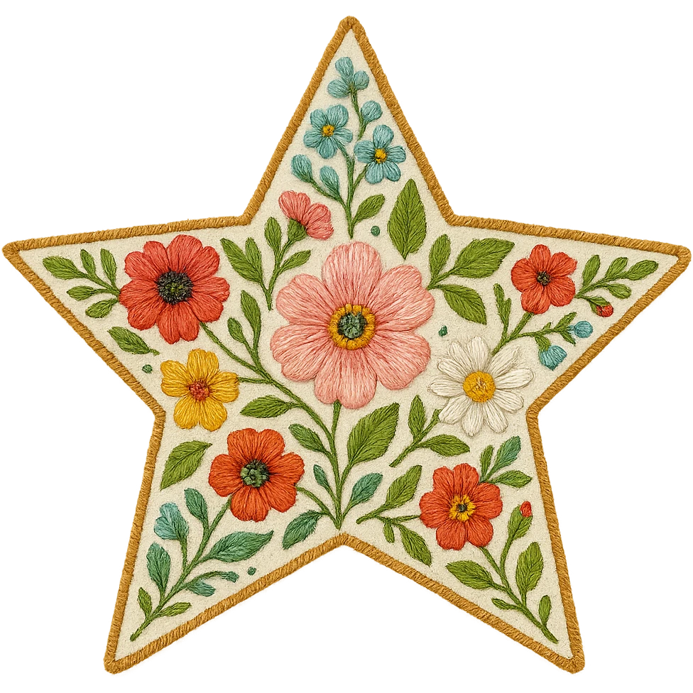 star with a floral embroidery emoji