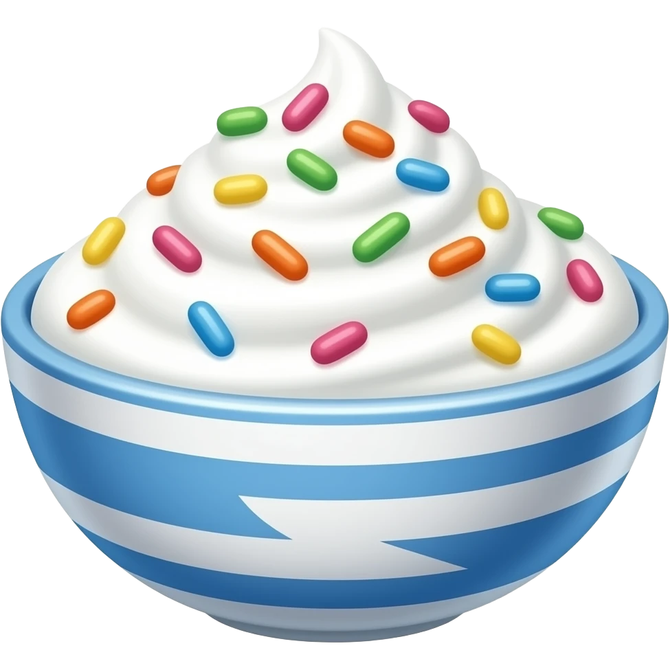 Greek yogurt bowl topped with funfetti aesthetic emoji