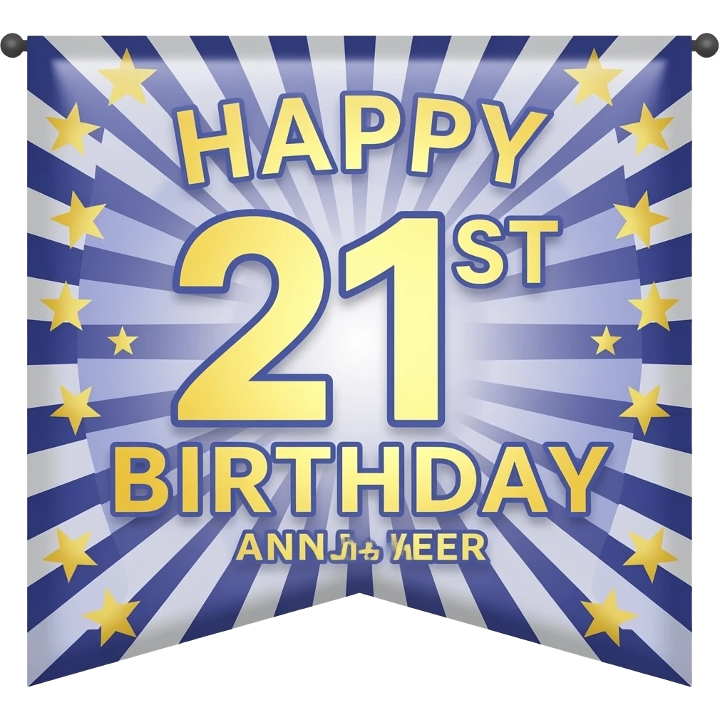 HAPPY 21ST BIRTHDAY ANNA BANNER emoji
