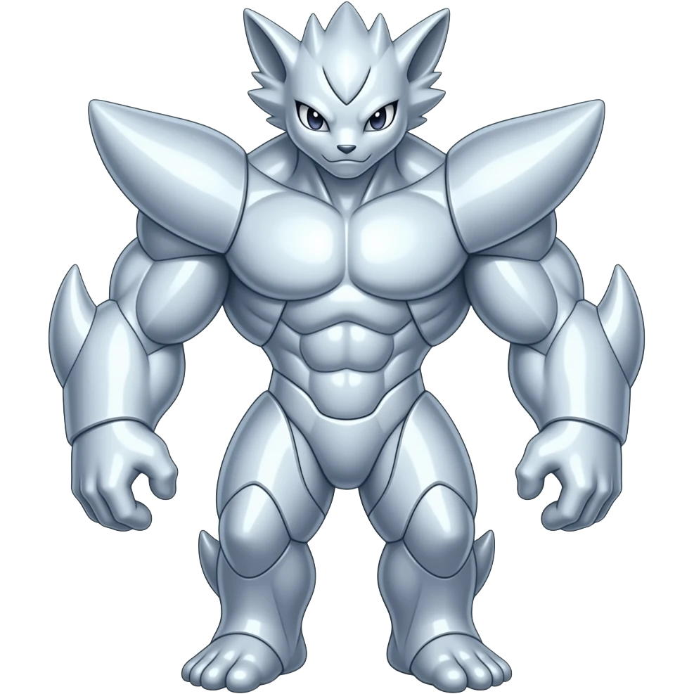 Shiny esoteric patterned Genet-Absol-Zeraora-Primagen-fusion-creature emoji