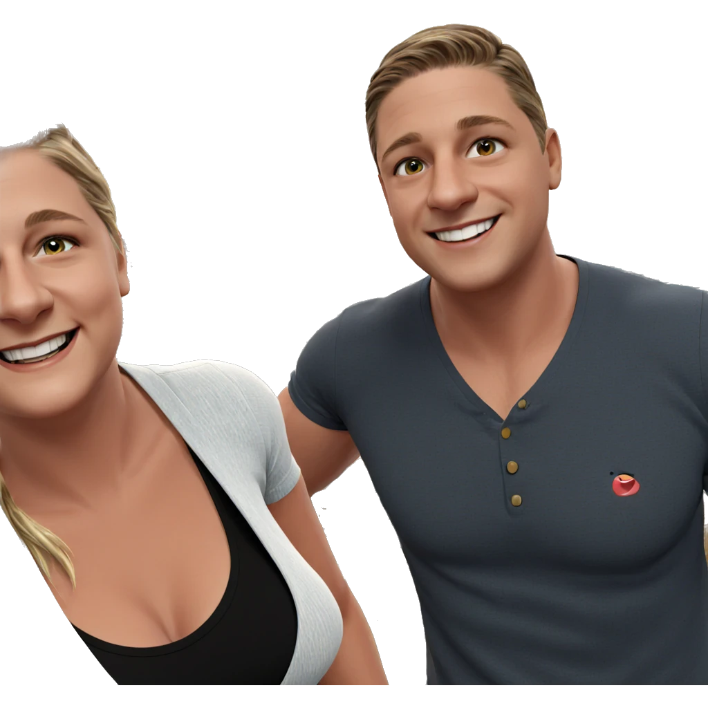 smiling couple by the ocean emoji
