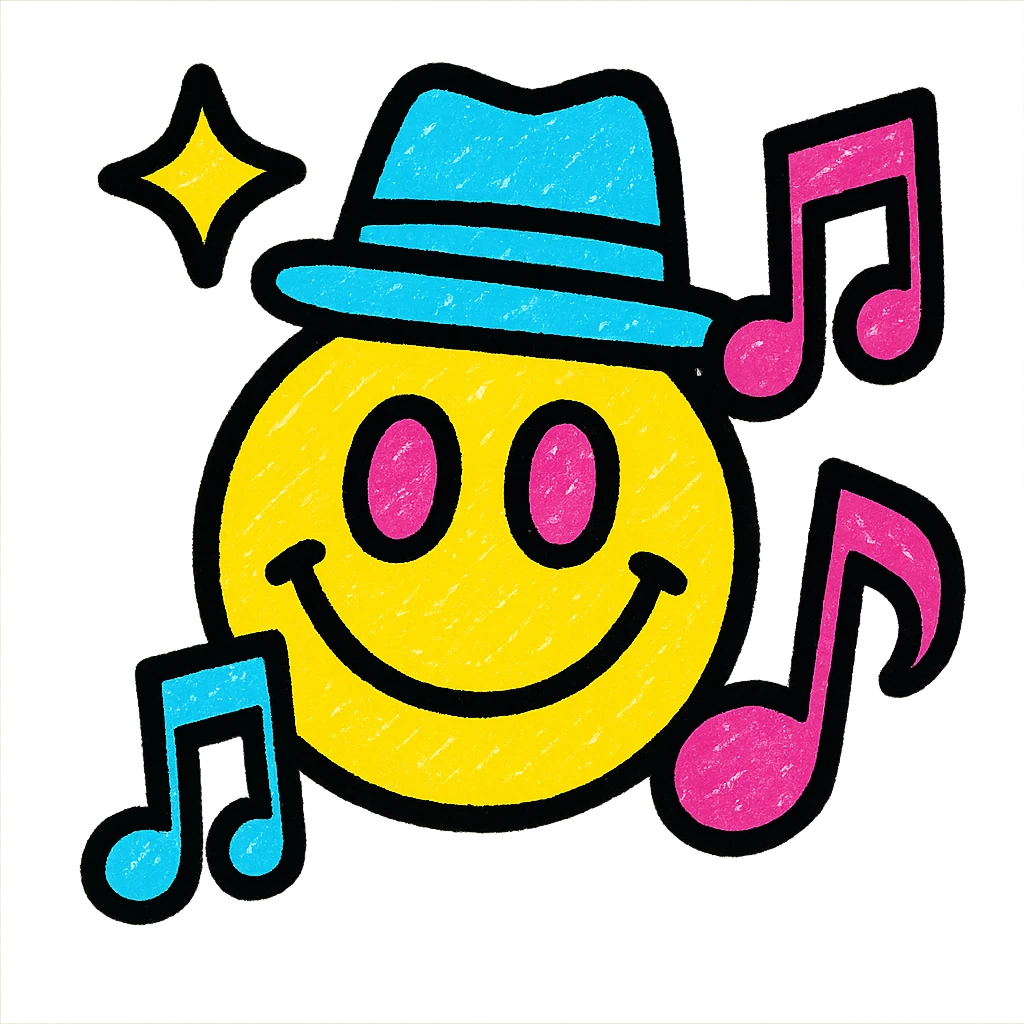 jazzy energetic musical emoji vibrant colors playful style emoji