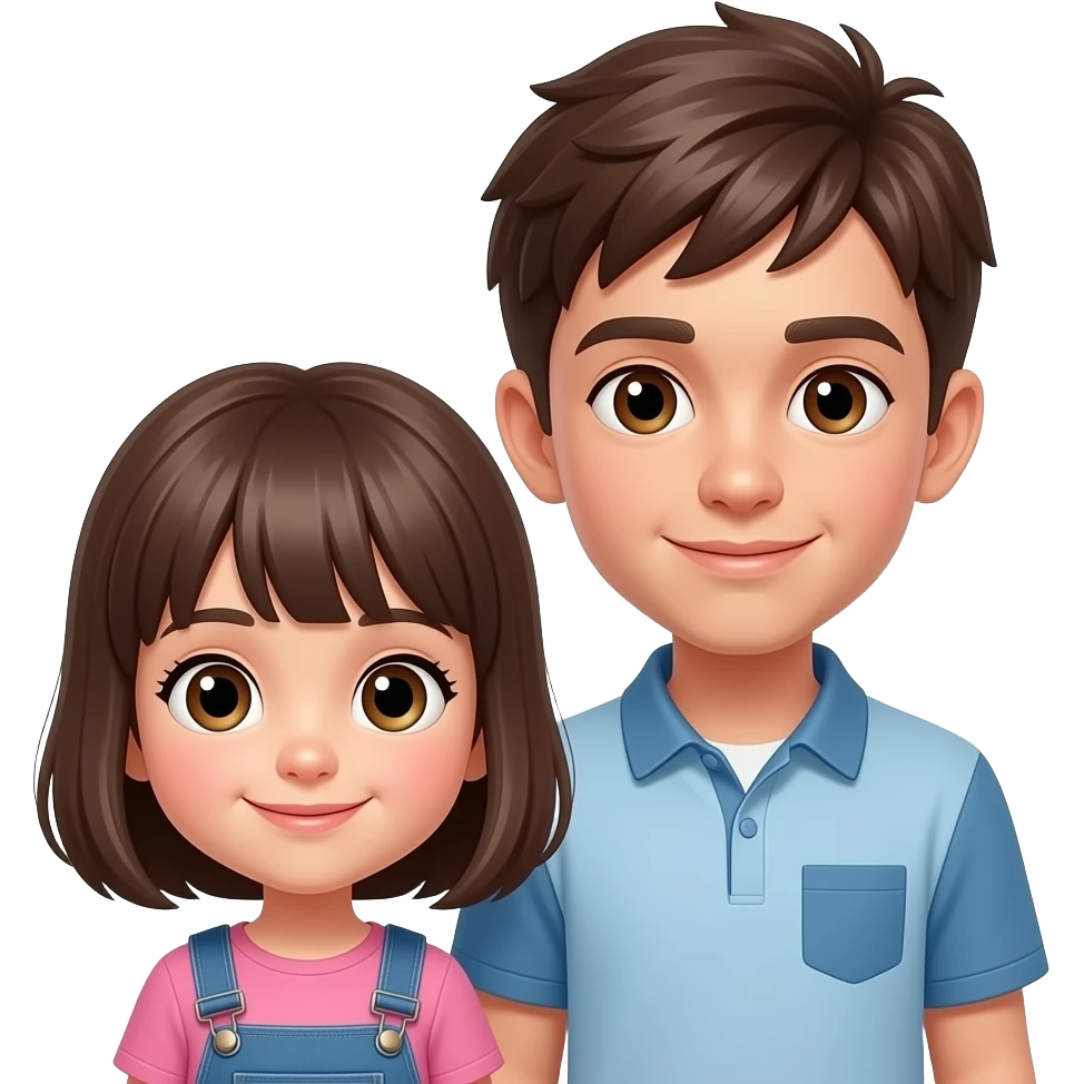 Short girl beside tall boy don't change anything exept the color of the eyes make them brown emoji