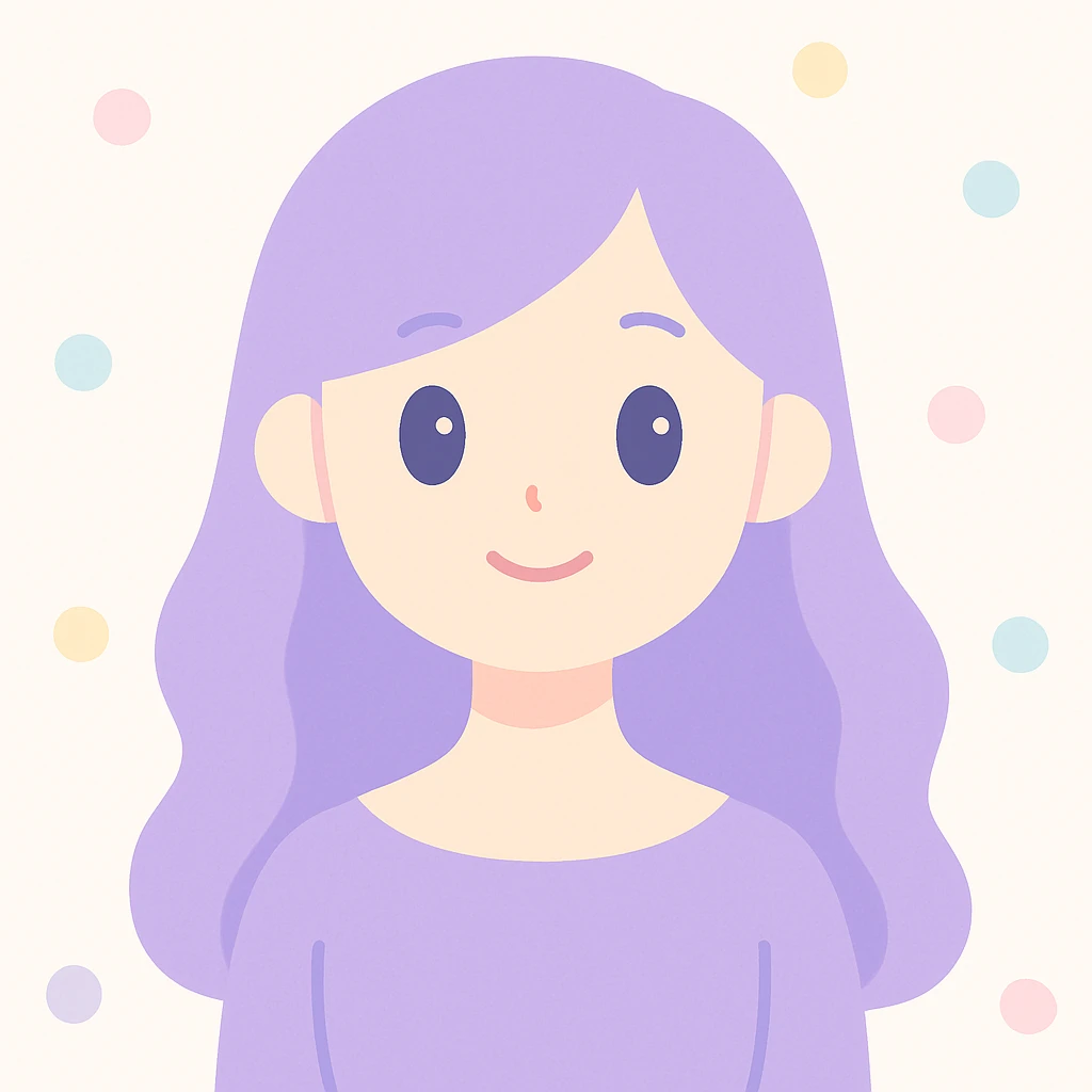 lady with long purple hair, stylish, elegant, clear facial features, modern look emoji