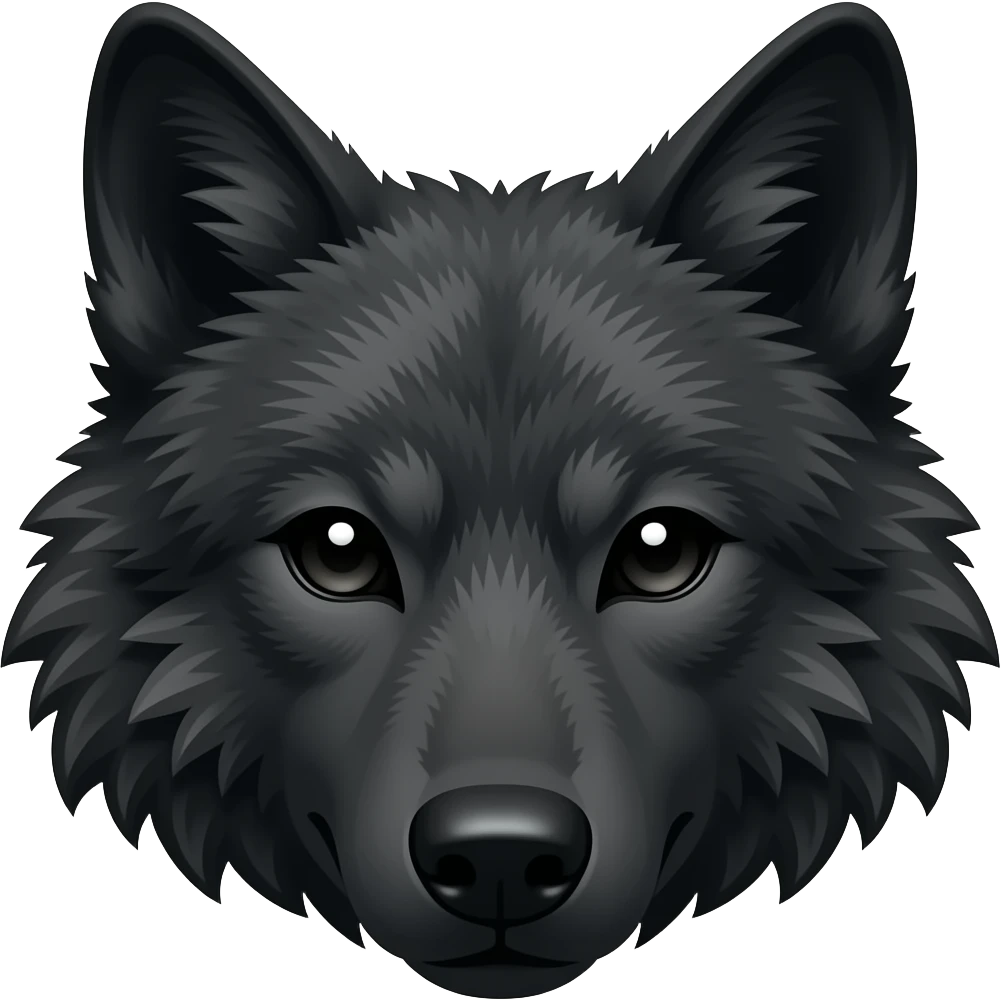 Lobo negro cara emoji