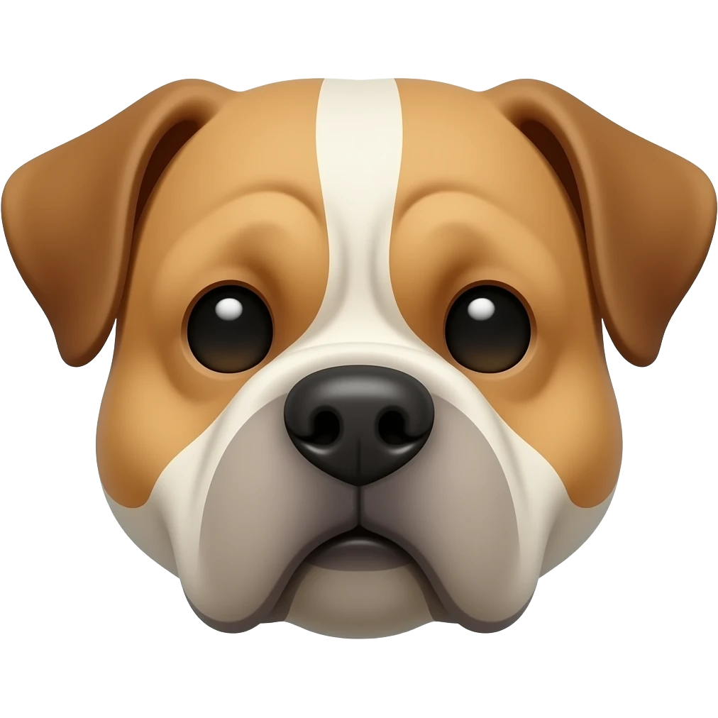 Crea un emoji de un perro con la cara arrugada y que este normal emoji