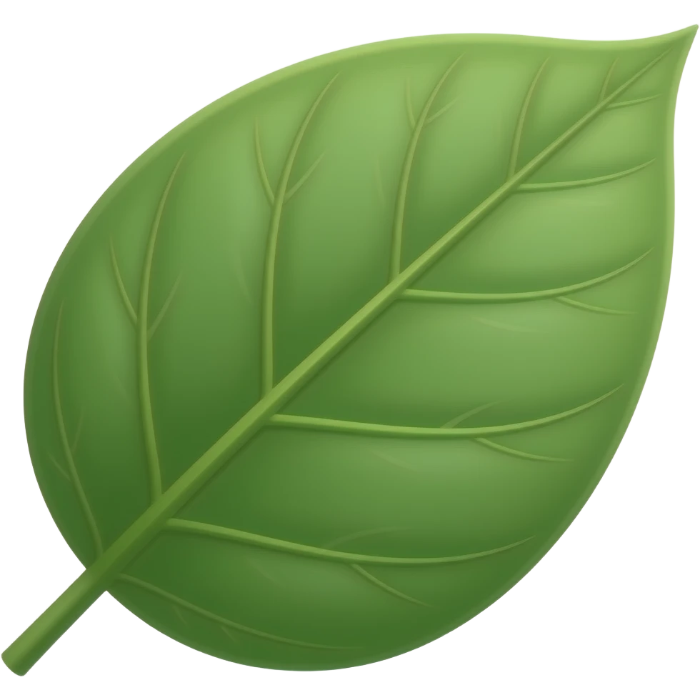 very high quality one leaf emoji  Kava (Piper methysticum)  very reaslistic high quality clean sharp emoji