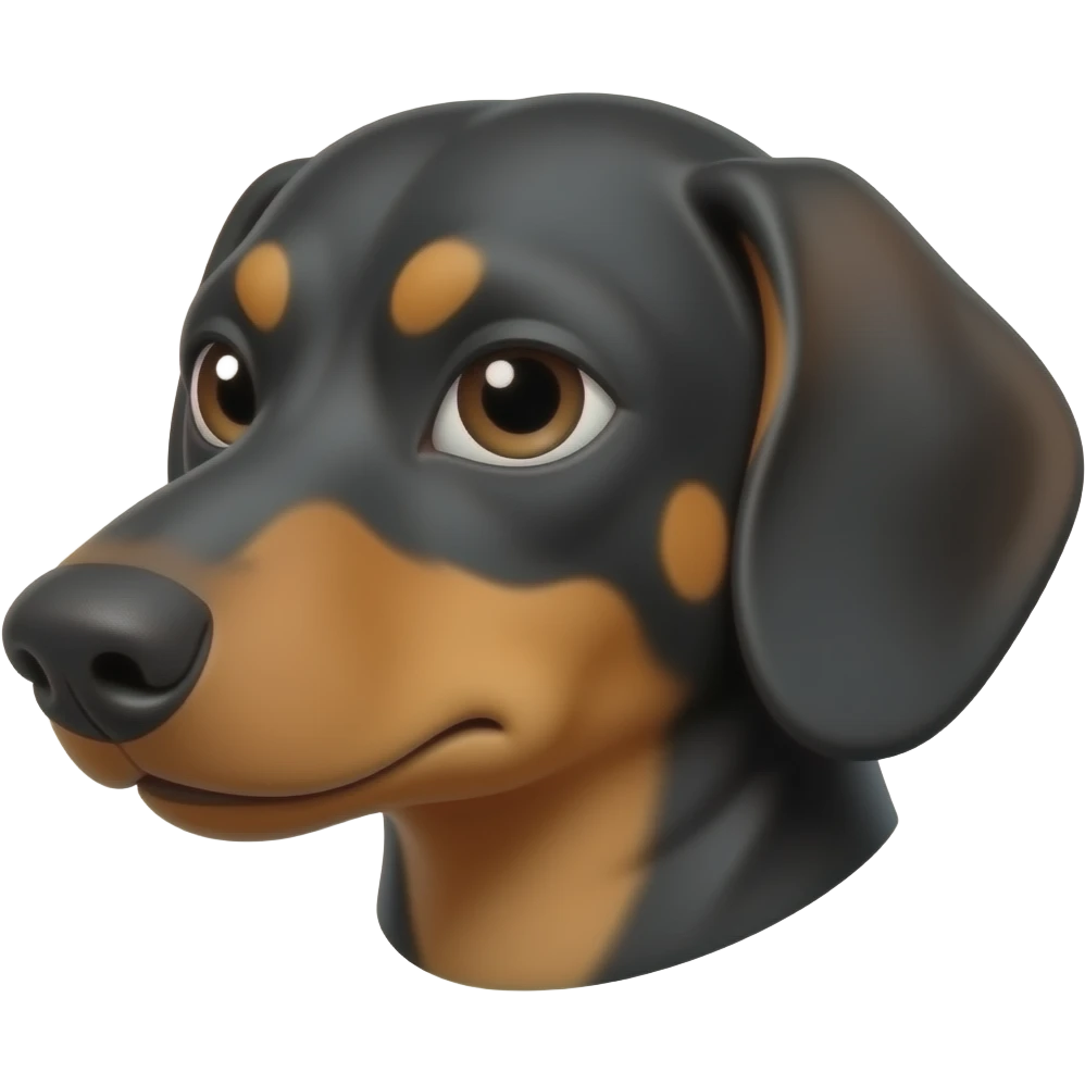 side eye dachshund with attitude emoji