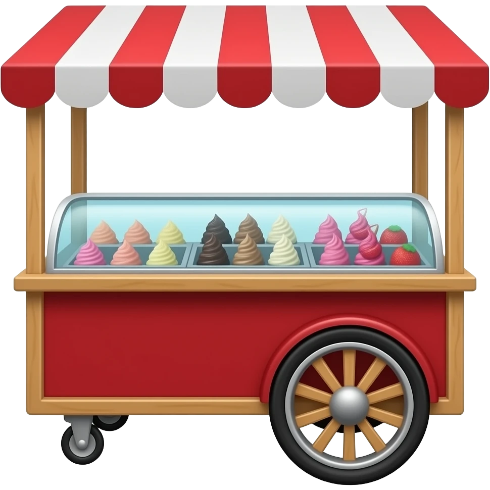 red  street vendor cart filled with ice creams emoji
