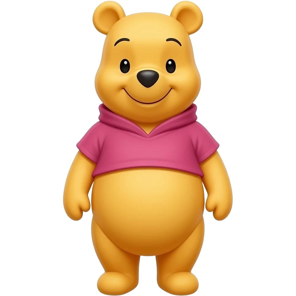 female winnie the pooh with pink shirt emoji