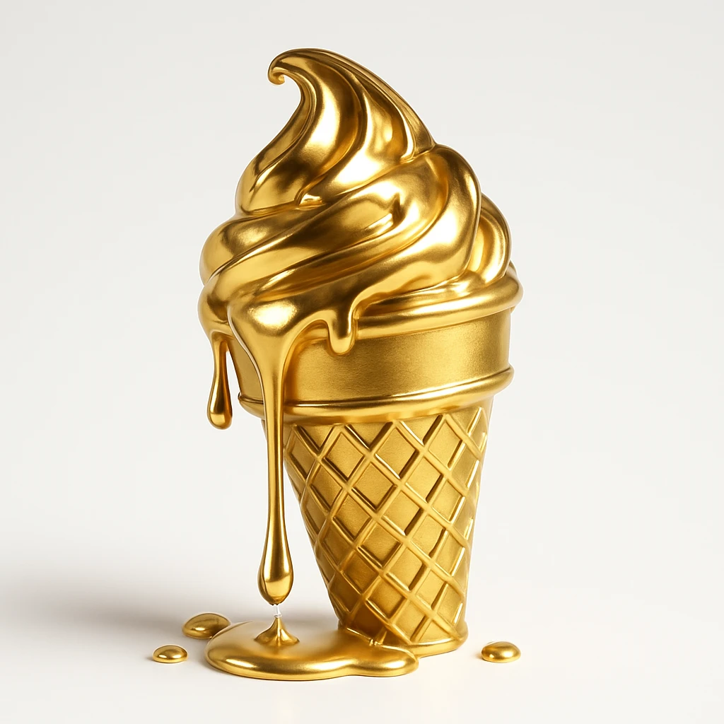 happy children with melting ice cream cones emoji