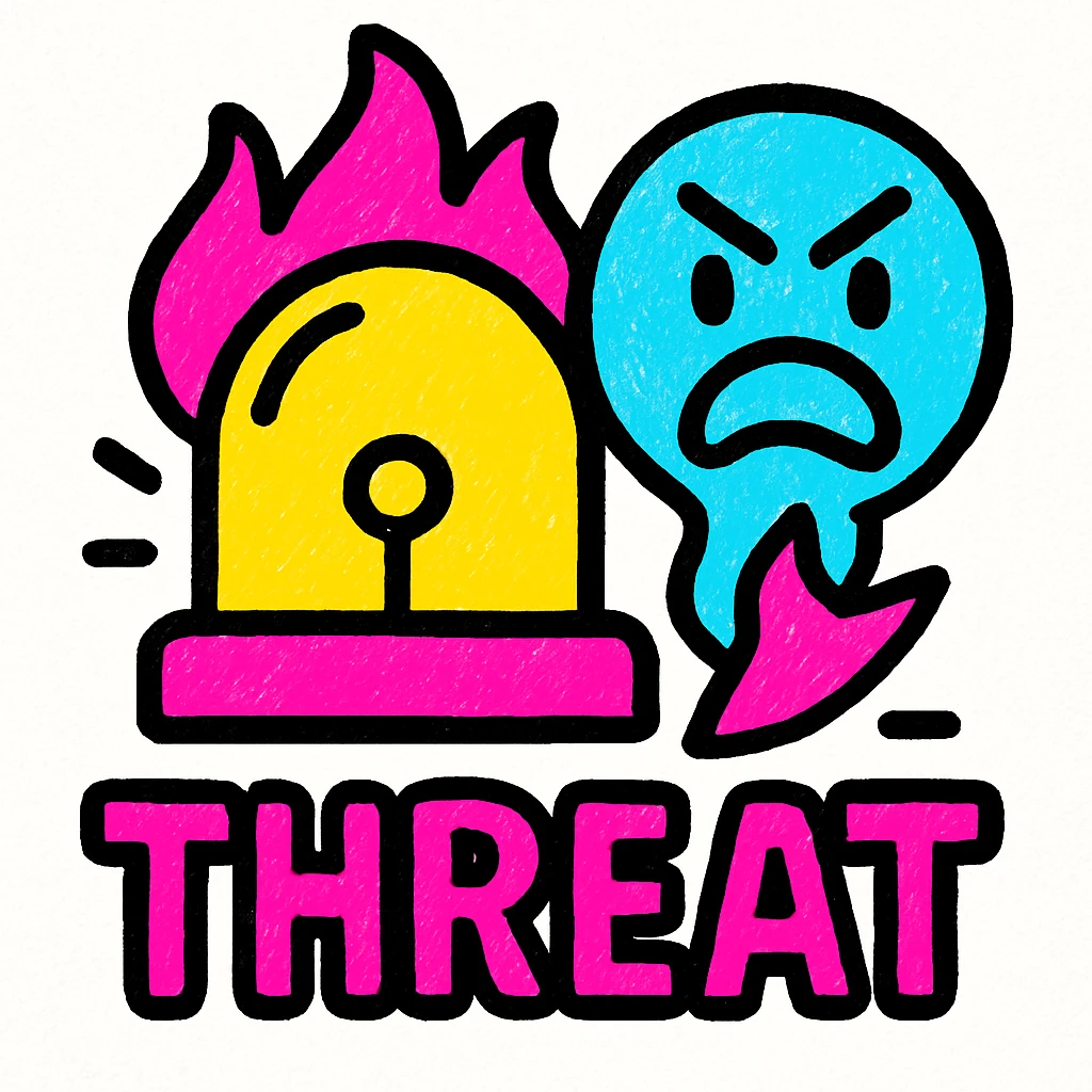 the concept of threat, visually interpreted, bold and striking style, vibrant colors, strong contrast emoji