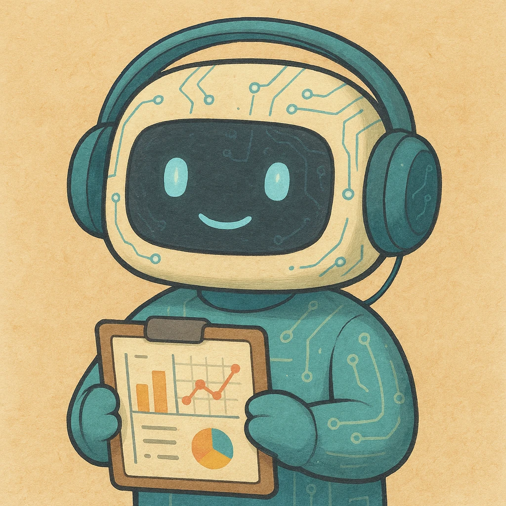 AI data-analysis assistant, modern, friendly, tech-inspired, suitable for an app icon, ghibli illustration style emoji