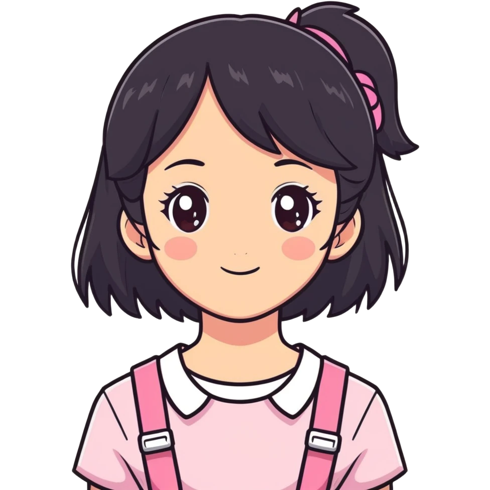 15 year old girl with black hair and brown eyes pink braces  emoji