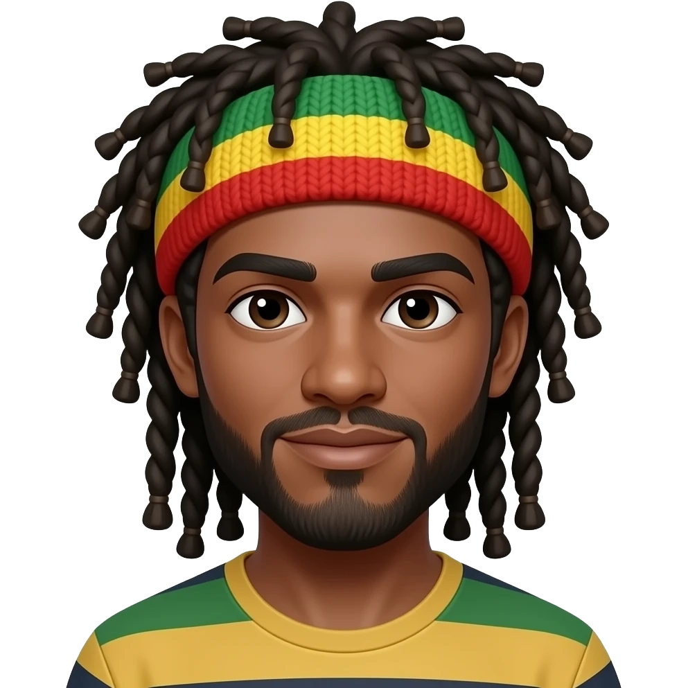 rastafari hat with dreadlocks emoji