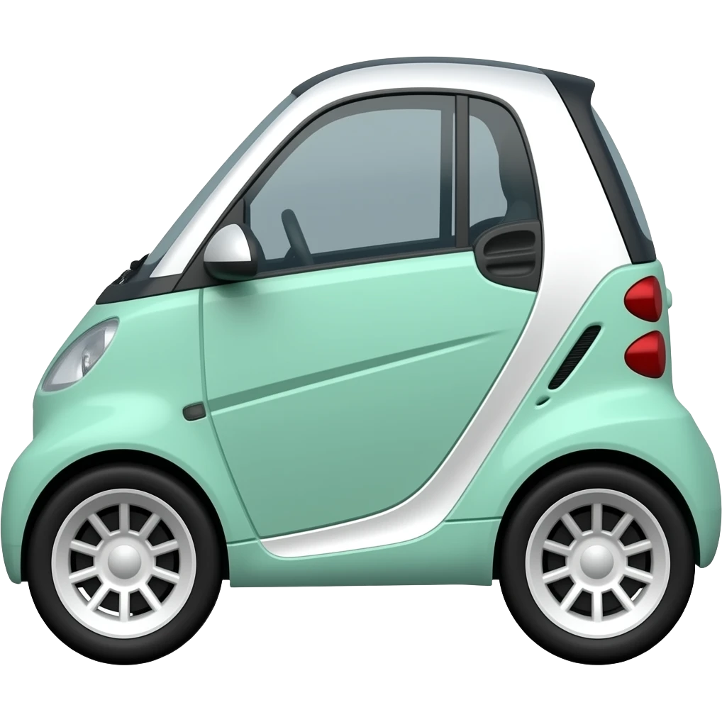 Mint green eletric minicar with white roof emoji