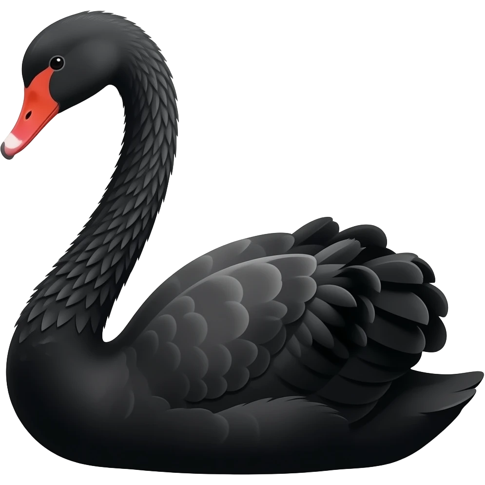 Black color swan emoji