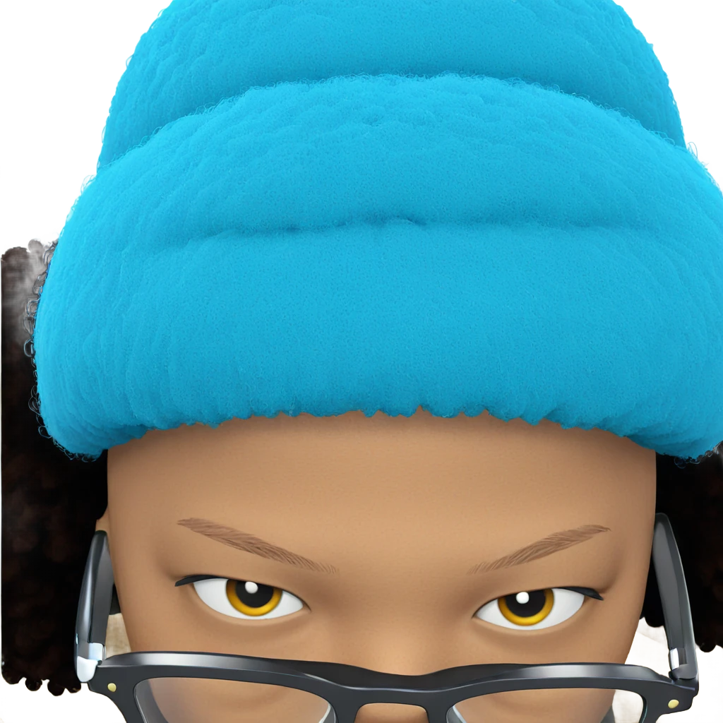 afro boy with glasses portrait emoji