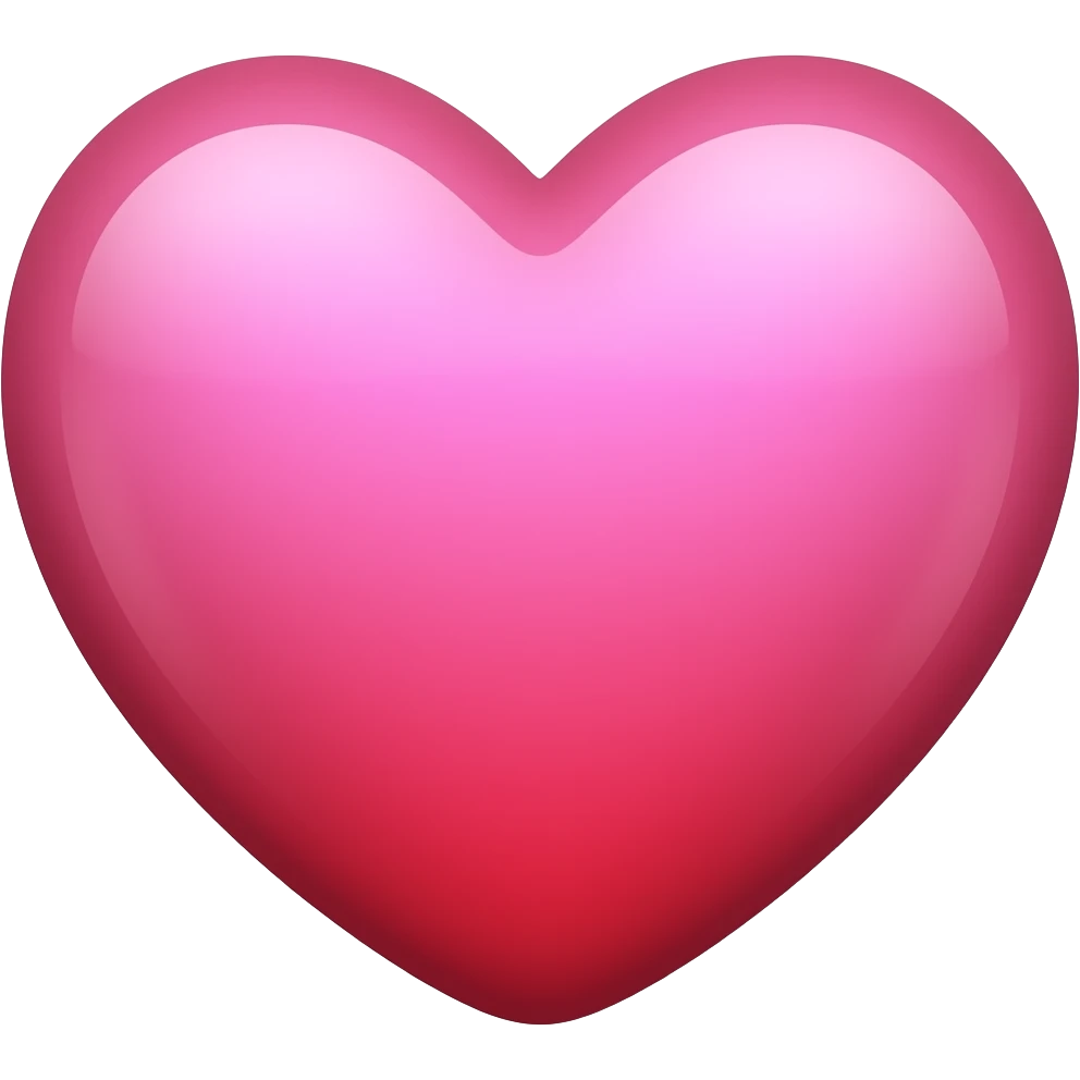 3d heart emoji that is a bit shiny and glossy and is the gradient color of pink and red emoji