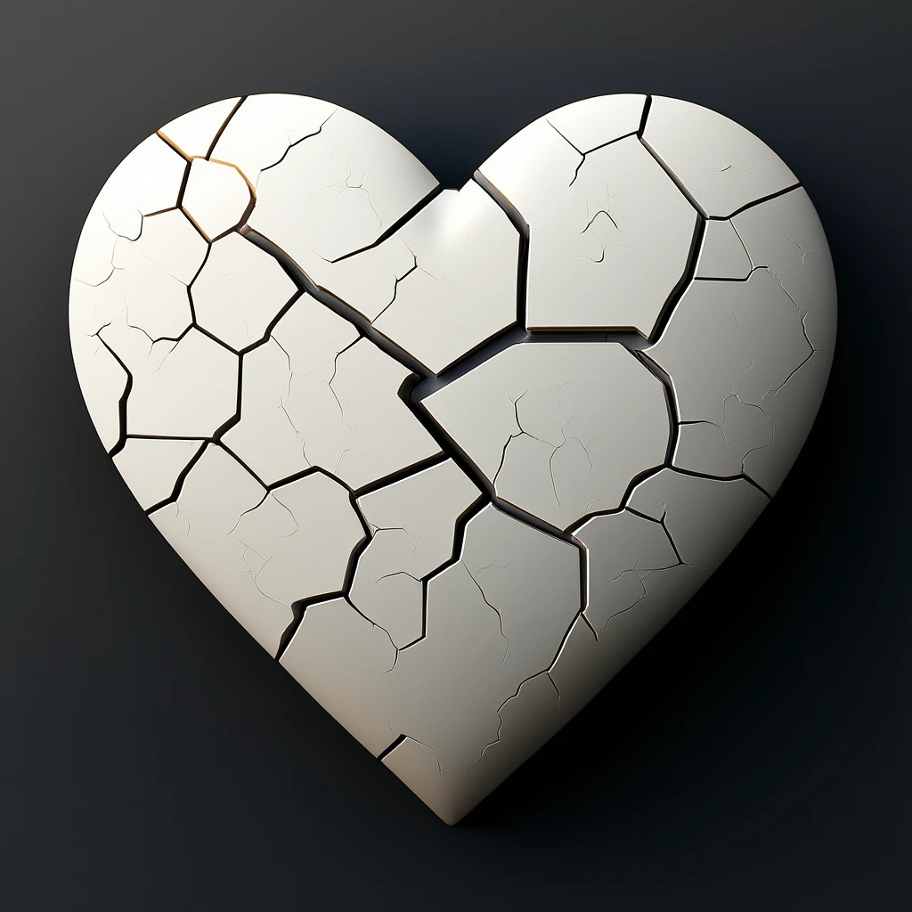 heart with a cracked surface emoji