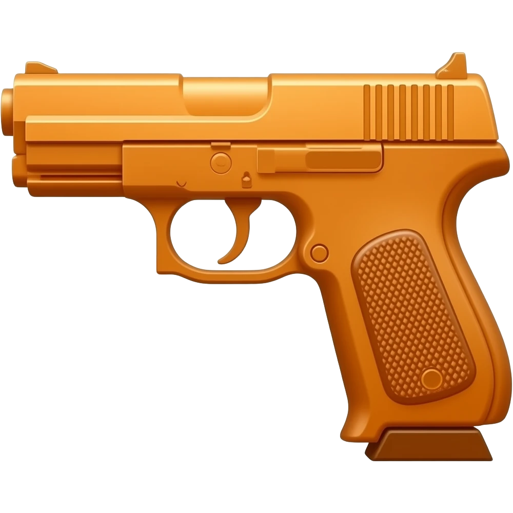 Orange gun facing the right emoji