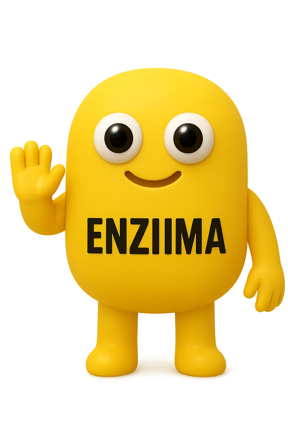 FALLO IDENTICO MA CON LA SCRITTA ENZIMA IN ITALIANO SUL CORPO. emoji con enzima umano con occhi 3d con la scritta "ENZIMA" SUL CORPO IN ITALIANO emoji