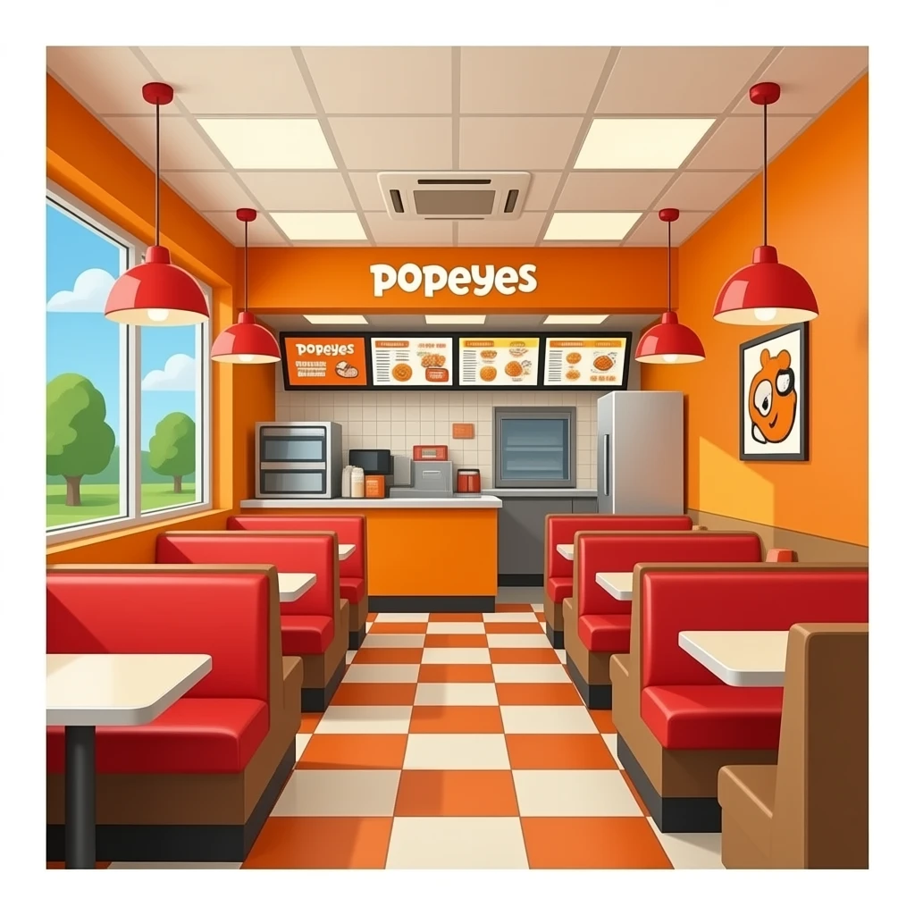 Interior of a Popeyes emoji