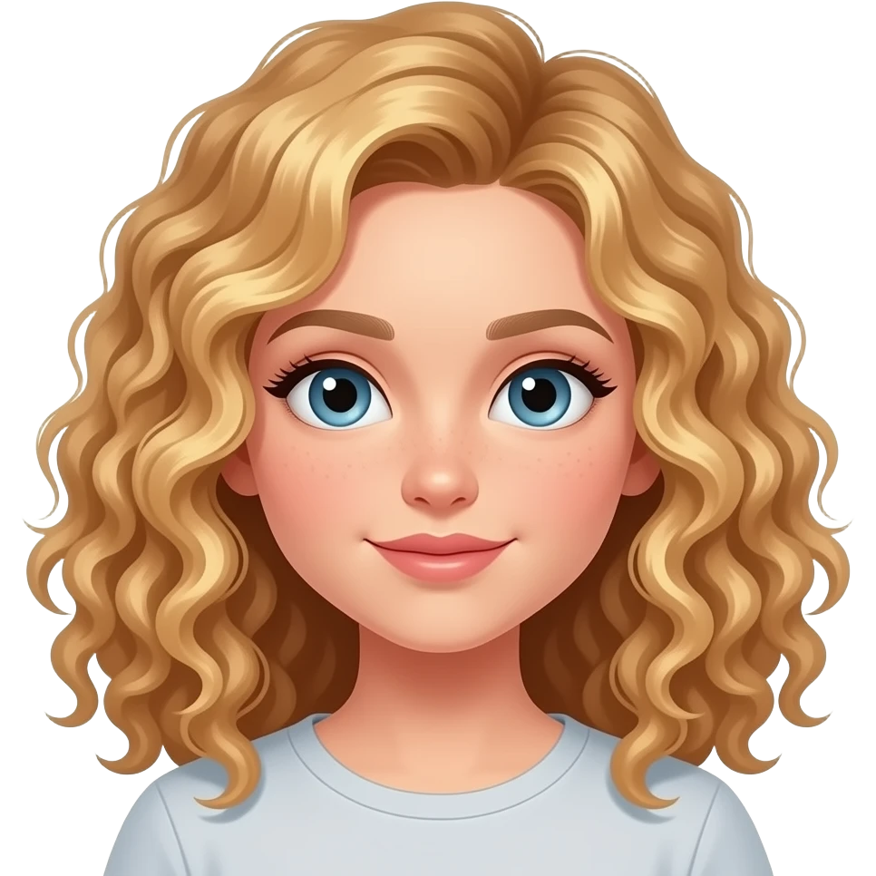 Menina cabelo cacheado 3b loiro algumas mechas emoji