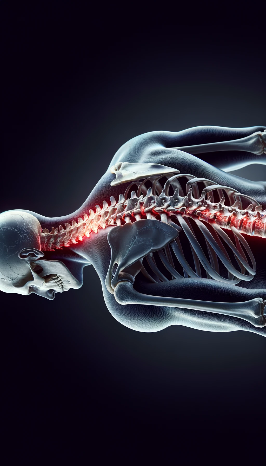 corpo umano anatomico di profilo e fisico storto, spina dorsale in evidenza, dolore alla schiena su un lato, iperrealistico 4k emoji
