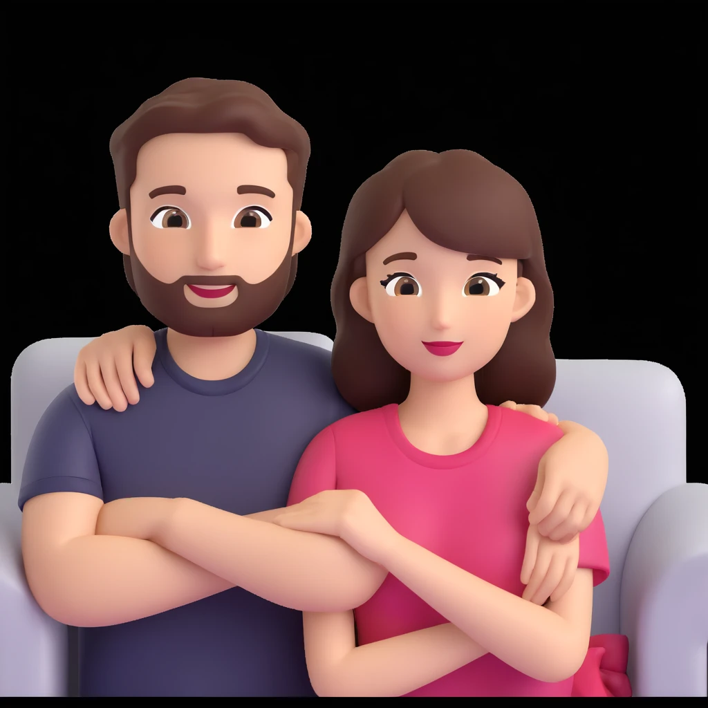  couple posing, close up pose, living room background emoji