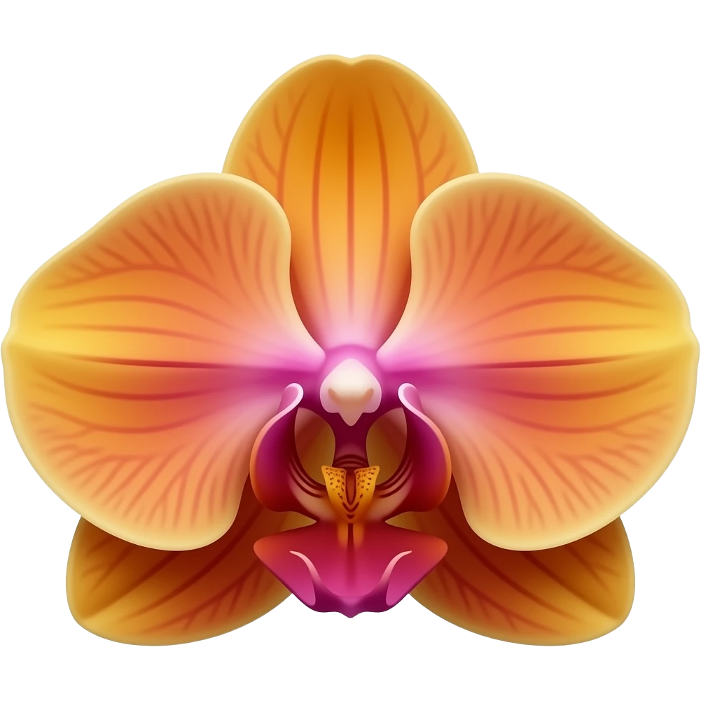 Orange burgundy orchid emoji