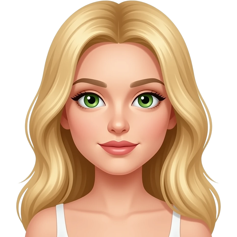 Long Blonde Hair green eyes and sexy emoji