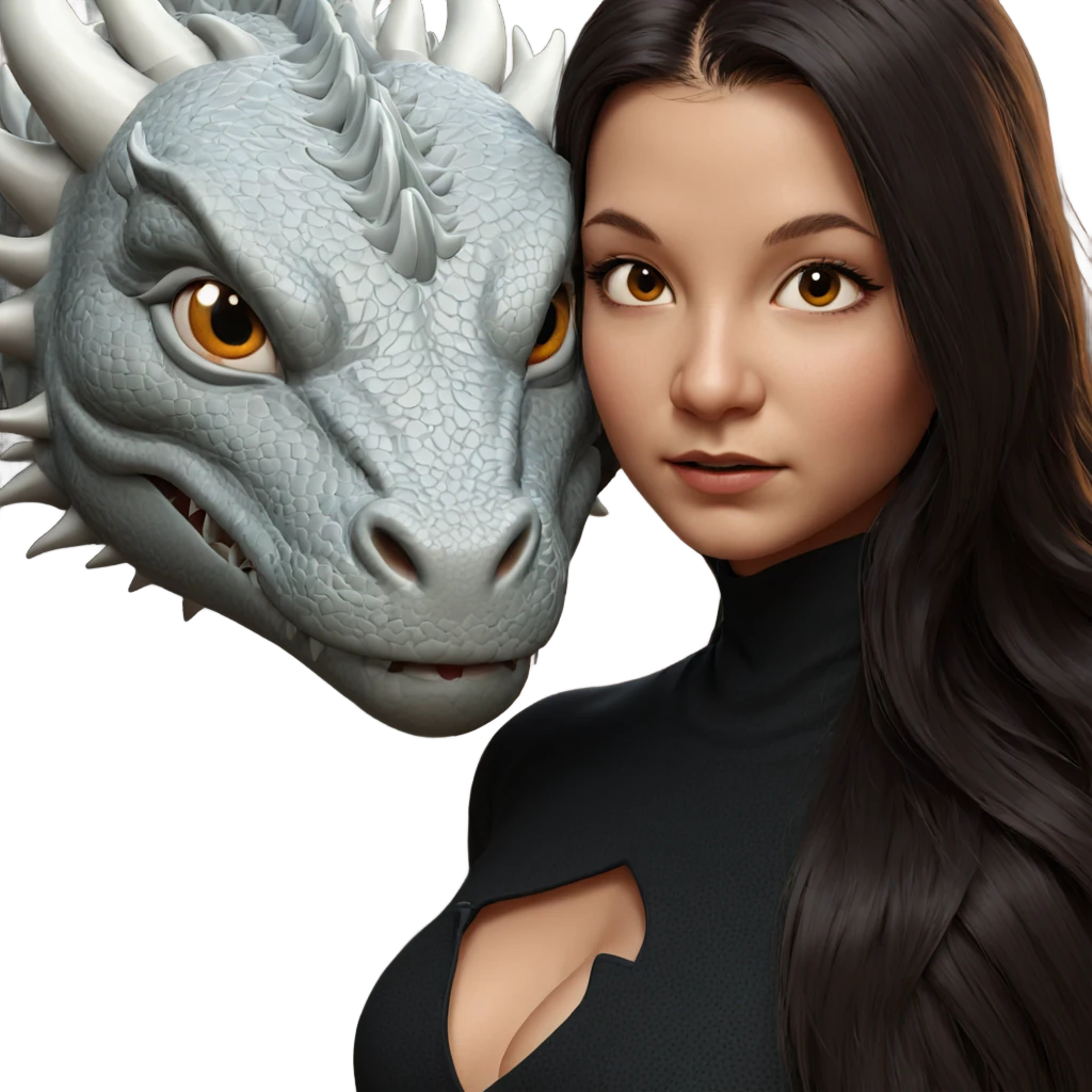 dragon girl with long hair emoji