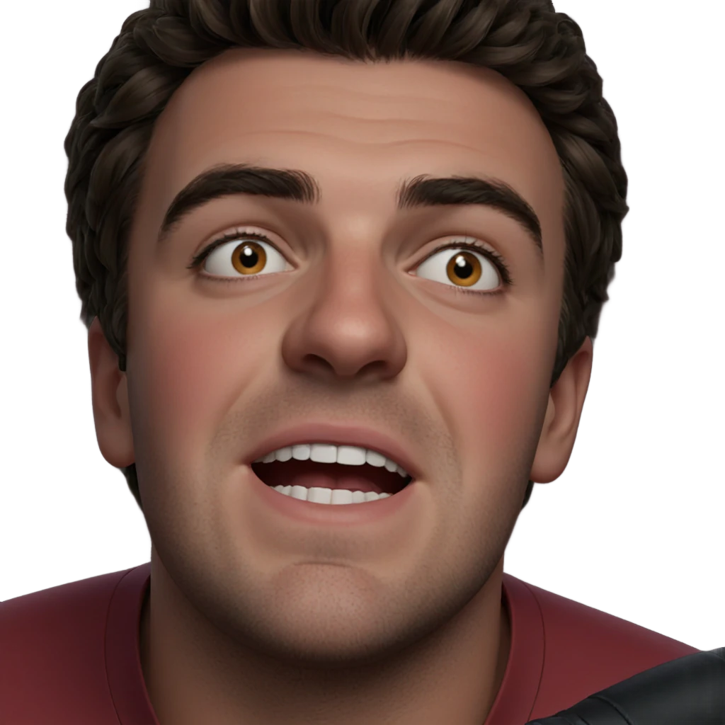 realistic male portrait with teeth emoji