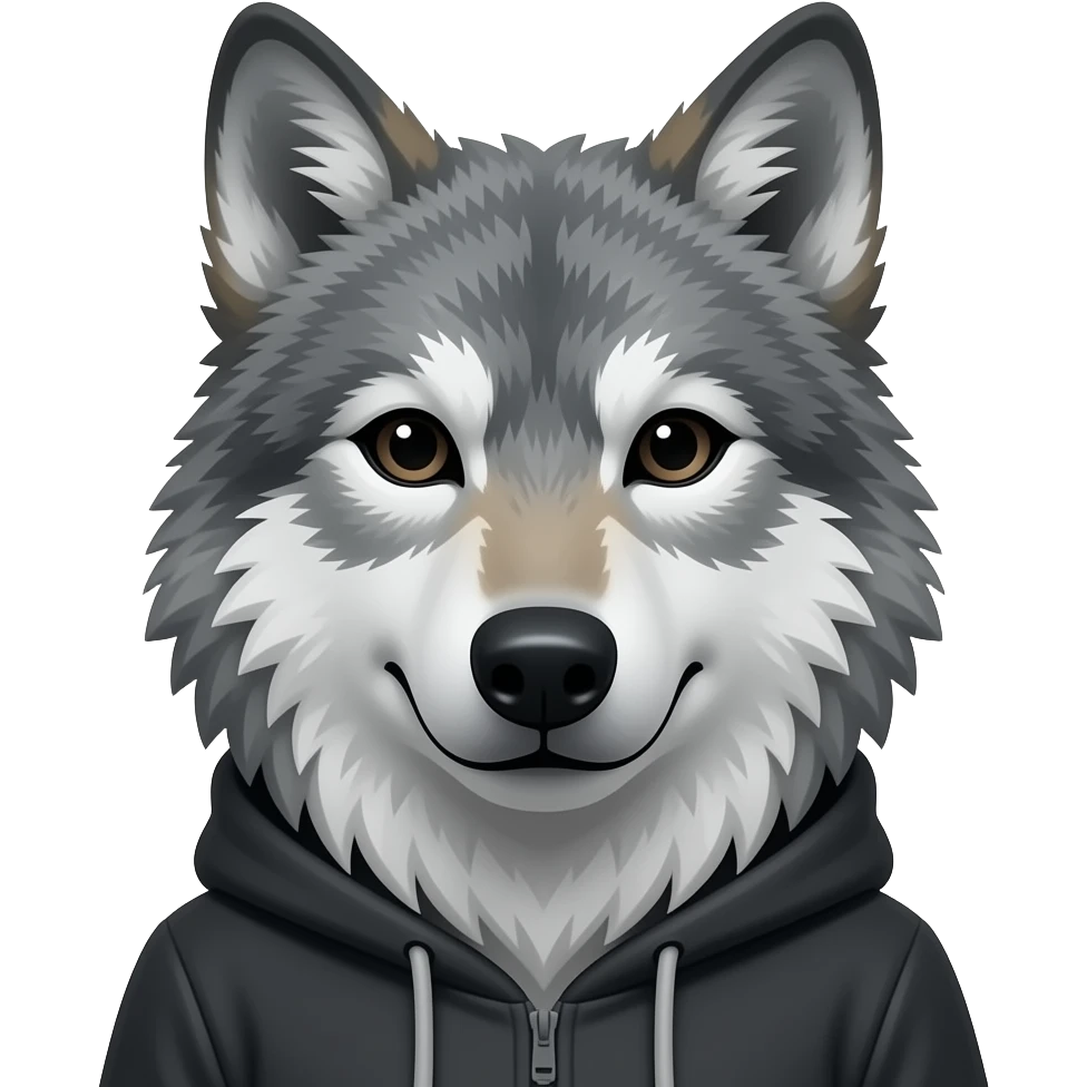 una persona con una mascara de lobo emoji