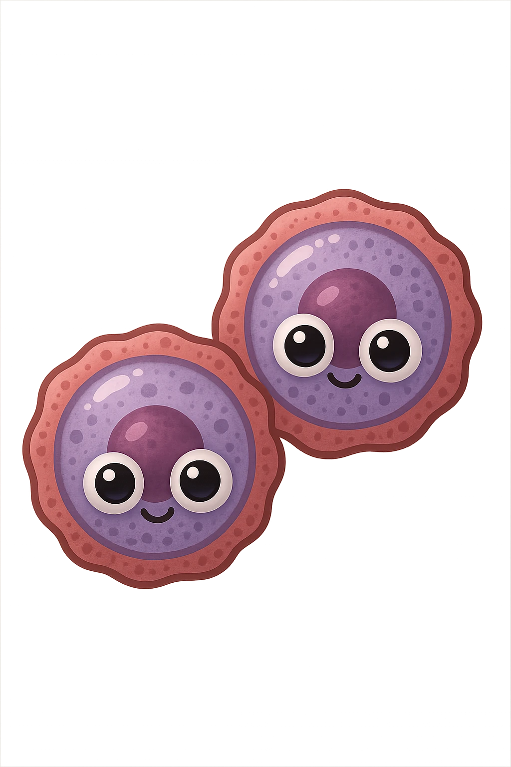emoji con due cellule umane con occhi 3d emoji