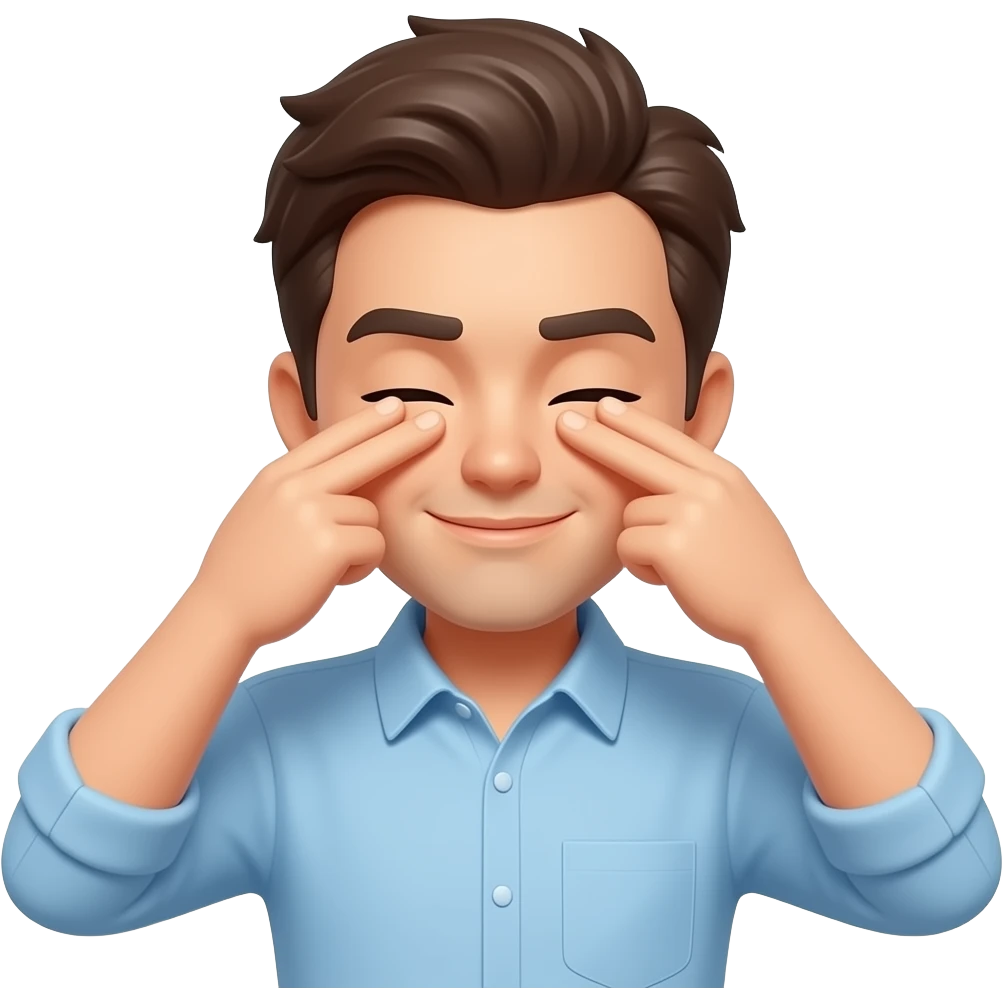 Человек трет глаза emoji