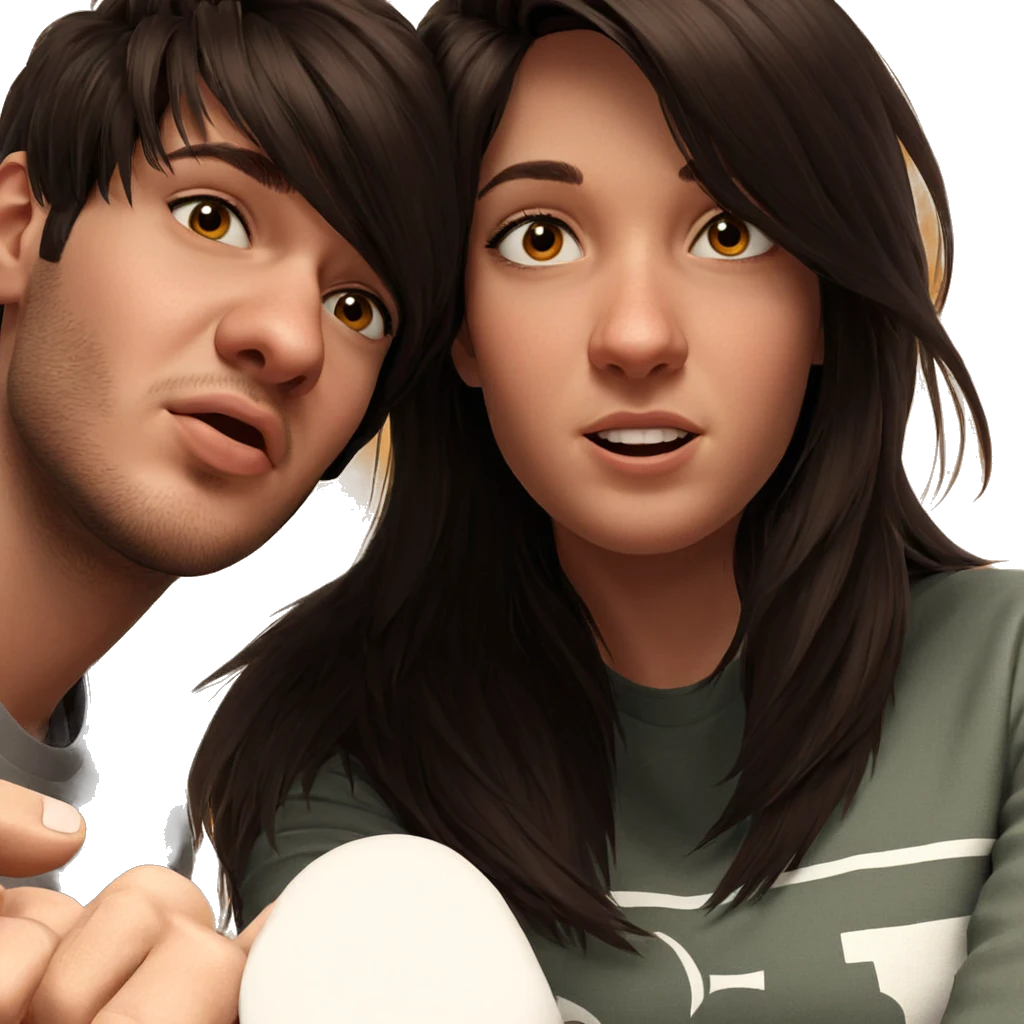 realistic portrait of girl and boy emoji