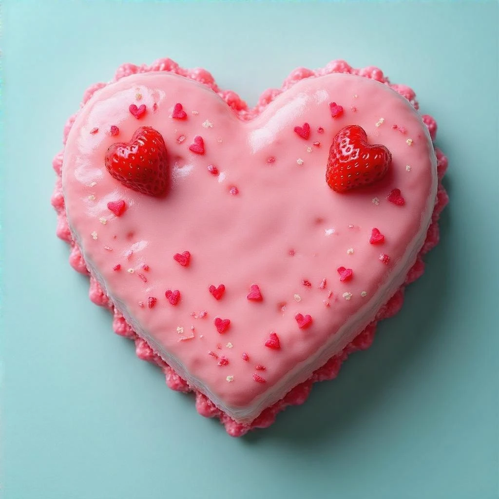 pink heart-shaped food emoji