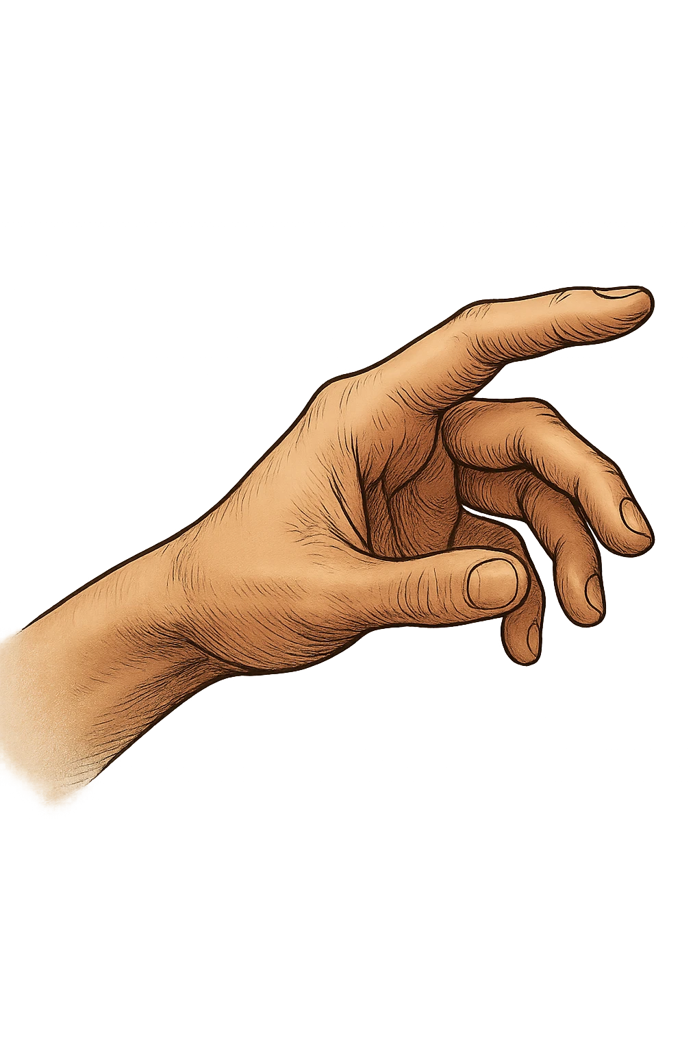 mano che sta per toccare qualcosa emoji