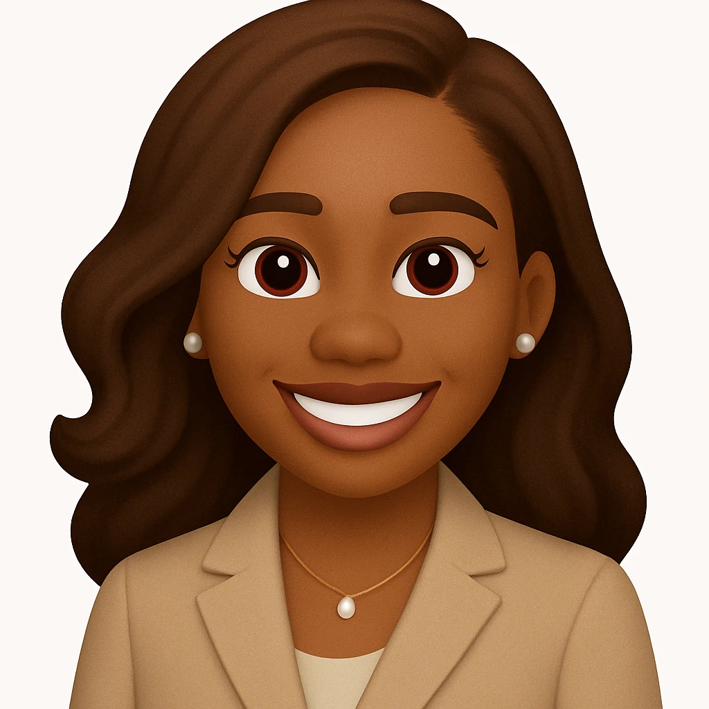 turn the second man in emoji style of the 1st image, match the facial features and match dressing style of the 2nd image, she is wearing suit emoji